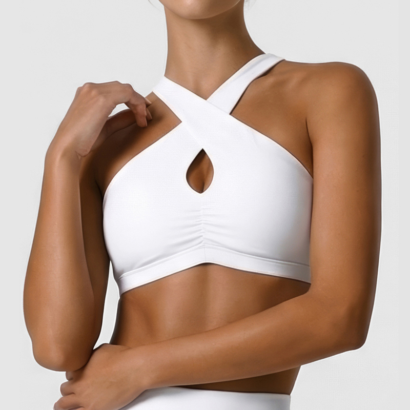Sports Bra Racerback - Reggiseno Sportivo Morbido da Donna, Tinta